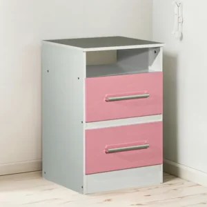 Mesa De Luz Maximo 2 Cajones Infantil -Rosa